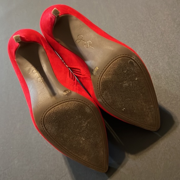 Red Suede Ankle Boots - Picture 5 of 6